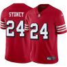 Red Throwback Harry Sydney 49ers Jersey Custom Sewn-on Patches Mens Womens Youth