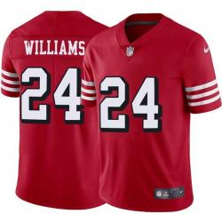 Red Throwback Delvin Williams 49ers Jersey Custom Sewn-on Patches Mens Womens Youth