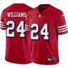 Red Throwback Delvin Williams 49ers Jersey Custom Sewn-on Patches Mens Womens Youth