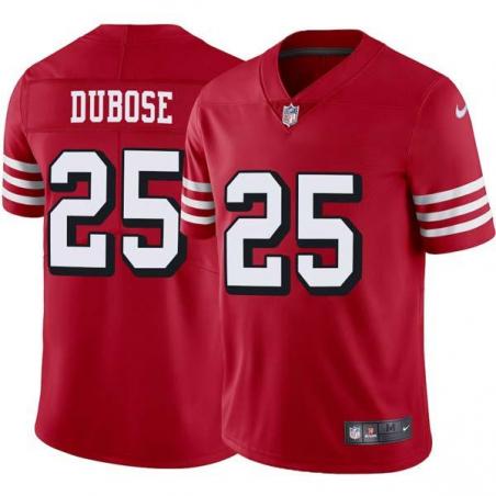 Red Throwback Doug DuBose 49ers Jersey Custom Sewn-on Patches Mens Womens Youth