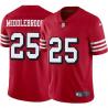 Red Throwback Willie Middlebrooks 49ers Jersey Custom Sewn-on Patches Mens Womens Youth