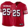 Red Throwback Richard Sherman 49ers Jersey Custom Sewn-on Patches Mens Womens Youth