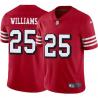 Red Throwback Johnny Williams 49ers Jersey Custom Sewn-on Patches Mens Womens Youth