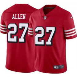 Red Throwback Nate Allen 49ers Jersey Custom Sewn-on Patches Mens Womens Youth