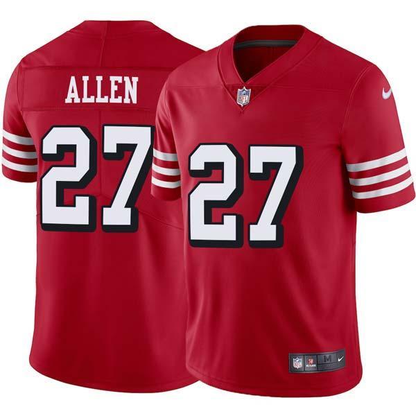 Red Throwback Nate Allen 49ers Jersey Custom Sewn-on Patches Mens Womens Youth