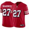 Red Throwback Dennis Bragonier 49ers Jersey Custom Sewn-on Patches Mens Womens Youth