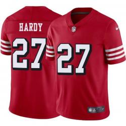 Red Throwback Carroll Hardy 49ers Jersey Custom Sewn-on Patches Mens Womens Youth
