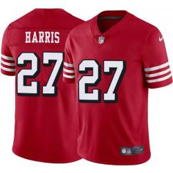 Red Throwback Walt Harris 49ers Jersey Custom Sewn-on Patches Mens Womens Youth