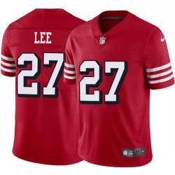 Red Throwback Mark Lee 49ers Jersey Custom Sewn-on Patches Mens Womens Youth