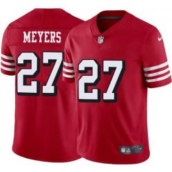 Red Throwback Bob Meyers 49ers Jersey Custom Sewn-on Patches Mens Womens Youth