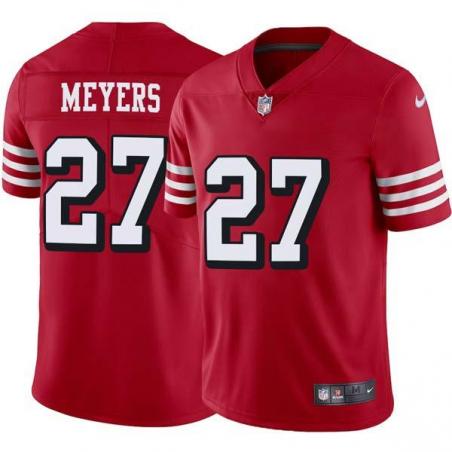 Red Throwback Bob Meyers 49ers Jersey Custom Sewn-on Patches Mens Womens Youth