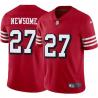Red Throwback Craig Newsome 49ers Jersey Custom Sewn-on Patches Mens Womens Youth