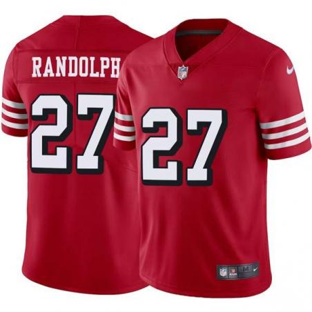 Red Throwback Al Randolph 49ers Jersey Custom Sewn-on Patches Mens Womens Youth