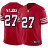 Red Throwback Adam Walker 49ers Jersey Custom Sewn-on Patches Mens Womens Youth