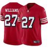 Red Throwback James Williams 49ers Jersey Custom Sewn-on Patches Mens Womens Youth