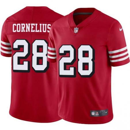 Red Throwback Charles Cornelius 49ers Jersey Custom Sewn-on Patches Mens Womens Youth