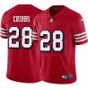 Red Throwback Joe Cribbs 49ers Jersey Custom Sewn-on Patches Mens Womens Youth