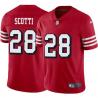 Red Throwback Ben Scotti 49ers Jersey Custom Sewn-on Patches Mens Womens Youth