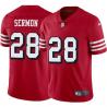 Red Throwback Trey Sermon 49ers Jersey Custom Sewn-on Patches Mens Womens Youth