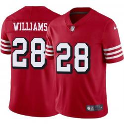 Red Throwback Howie Williams 49ers Jersey Custom Sewn-on Patches Mens Womens Youth