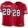 Red Throwback Howie Williams 49ers Jersey Custom Sewn-on Patches Mens Womens Youth