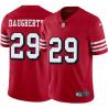 Red Throwback Bob Daugherty 49ers Jersey Custom Sewn-on Patches Mens Womens Youth