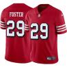 Red Throwback DeShaun Foster 49ers Jersey Custom Sewn-on Patches Mens Womens Youth