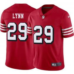 Red Throwback Anthony Lynn 49ers Jersey Custom Sewn-on Patches Mens Womens Youth