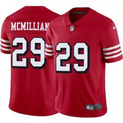 Red Throwback Mark McMillian 49ers Jersey Custom Sewn-on Patches Mens Womens Youth