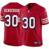 Red Throwback Keith Henderson 49ers Jersey Custom Sewn-on Patches Mens Womens Youth