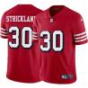 Red Throwback Donald Strickland 49ers Jersey Custom Sewn-on Patches Mens Womens Youth