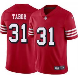 Red Throwback Teez Tabor 49ers Jersey Custom Sewn-on Patches Mens Womens Youth