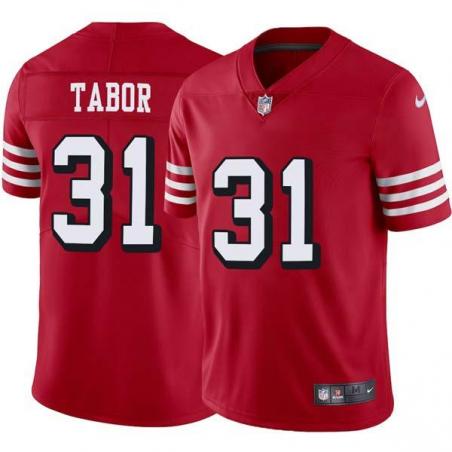 Red Throwback Teez Tabor 49ers Jersey Custom Sewn-on Patches Mens Womens Youth