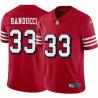 Red Throwback Bruno Banducci 49ers Jersey Custom Sewn-on Patches Mens Womens Youth