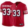 Red Throwback Ricky Churchman 49ers Jersey Custom Sewn-on Patches Mens Womens Youth