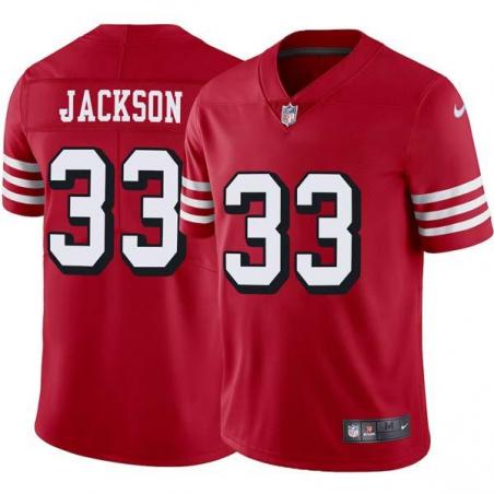 Red Throwback Randy Jackson 49ers Jersey Custom Sewn-on Patches Mens Womens Youth