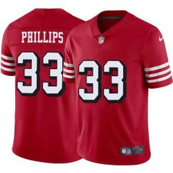 Red Throwback Lawrence Phillips 49ers Jersey Custom Sewn-on Patches Mens Womens Youth