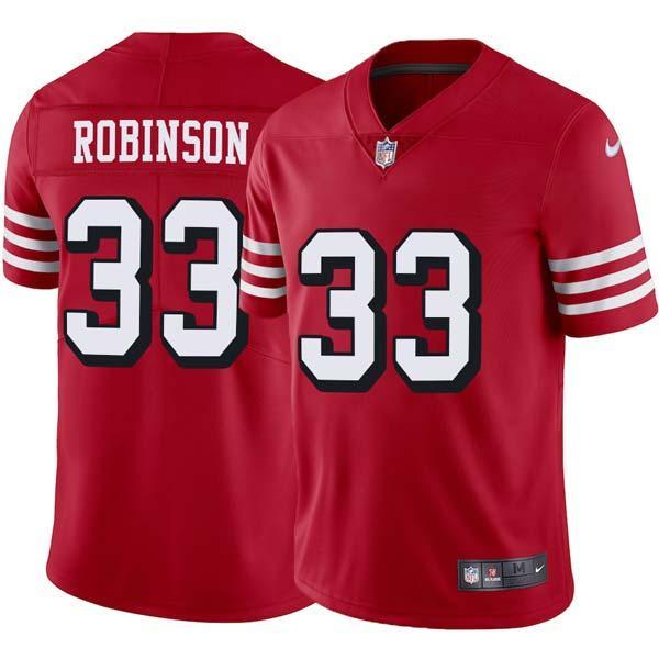 Red Throwback Rashard Robinson 49ers Jersey Custom Sewn-on Patches Mens Womens Youth