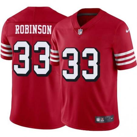Red Throwback Rashard Robinson 49ers Jersey Custom Sewn-on Patches Mens Womens Youth