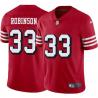 Red Throwback Rashard Robinson 49ers Jersey Custom Sewn-on Patches Mens Womens Youth