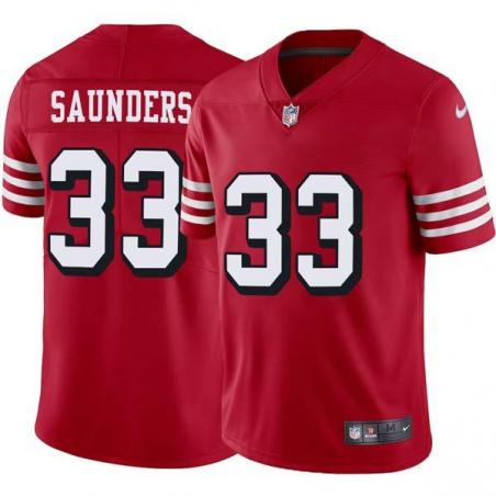 Red Throwback John Saunders 49ers Jersey Custom Sewn-on Patches Mens Womens Youth