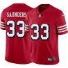Red Throwback John Saunders 49ers Jersey Custom Sewn-on Patches Mens Womens Youth