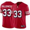 Red Throwback Jim Vollenweider 49ers Jersey Custom Sewn-on Patches Mens Womens Youth