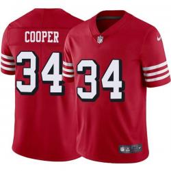 Red Throwback Bill Cooper 49ers Jersey Custom Sewn-on Patches Mens Womens Youth