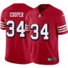 Red Throwback Bill Cooper 49ers Jersey Custom Sewn-on Patches Mens Womens Youth