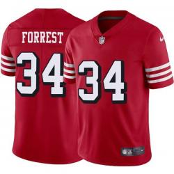 Red Throwback Eddie Forrest 49ers Jersey Custom Sewn-on Patches Mens Womens Youth