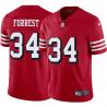 Red Throwback Eddie Forrest 49ers Jersey Custom Sewn-on Patches Mens Womens Youth