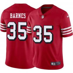 Red Throwback Larry Barnes 49ers Jersey Custom Sewn-on Patches Mens Womens Youth