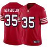 Red Throwback Goose Gonsoulin 49ers Jersey Custom Sewn-on Patches Mens Womens Youth