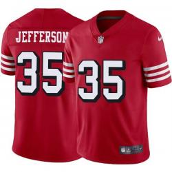 Red Throwback Tony Jefferson 49ers Jersey Custom Sewn-on Patches Mens Womens Youth